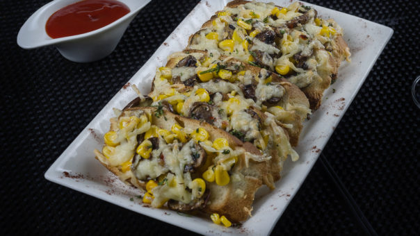 Corn and Mushroom on Toast