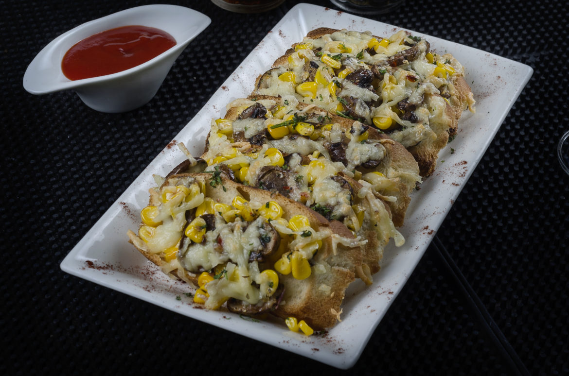 Corn and Mushroom on Toast